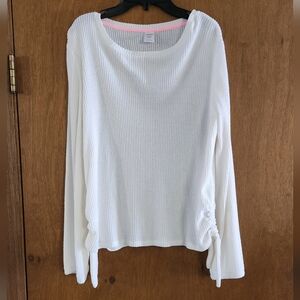 Arizona kids long sleeve shirt, kids plus size 20 1/2 plus, color cream